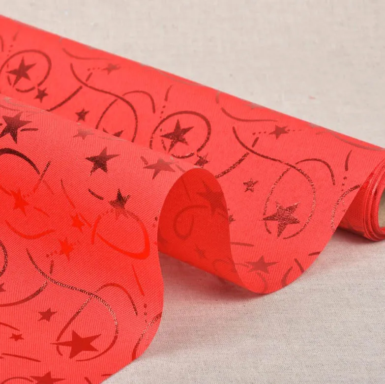 Tafelloper rood met sterren en lintjes